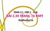 Bài 2.38 trang 74 Toán 12 tập 1 Kết nối tri thức